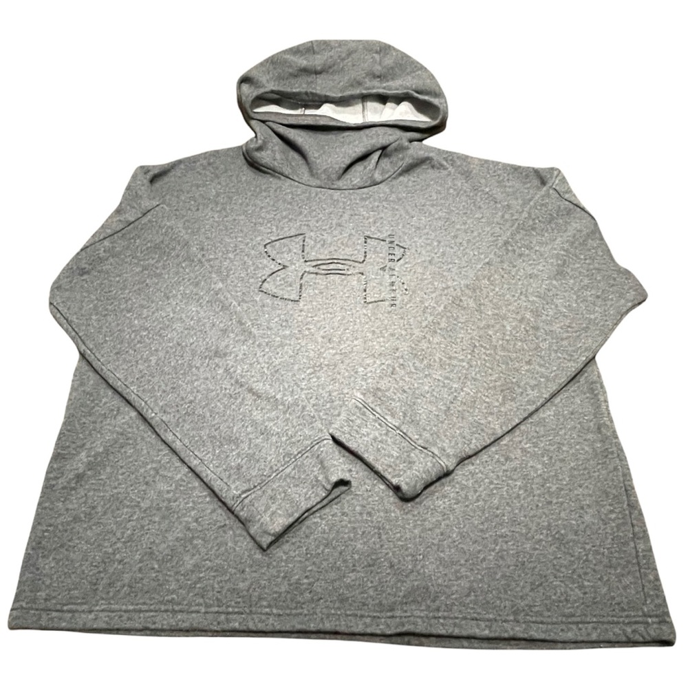 MENS UNDER ARMOUR hoodie 20% polyester 80%cotton Xl Gray  RN# 96510 CA#41095